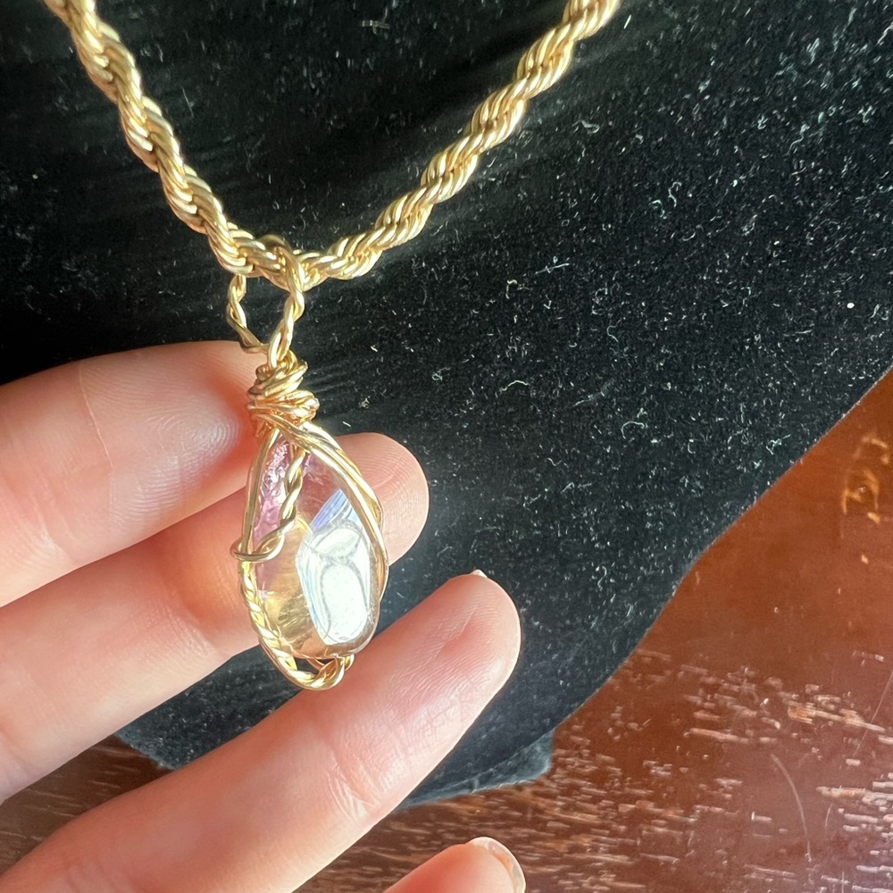 Gold-Filled Choker with Ametrine Pendant — Artist Wire Work - Picture 11 of 15